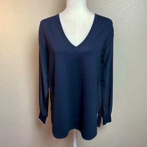Vince Knit Silky V Neck Blouse Sweater